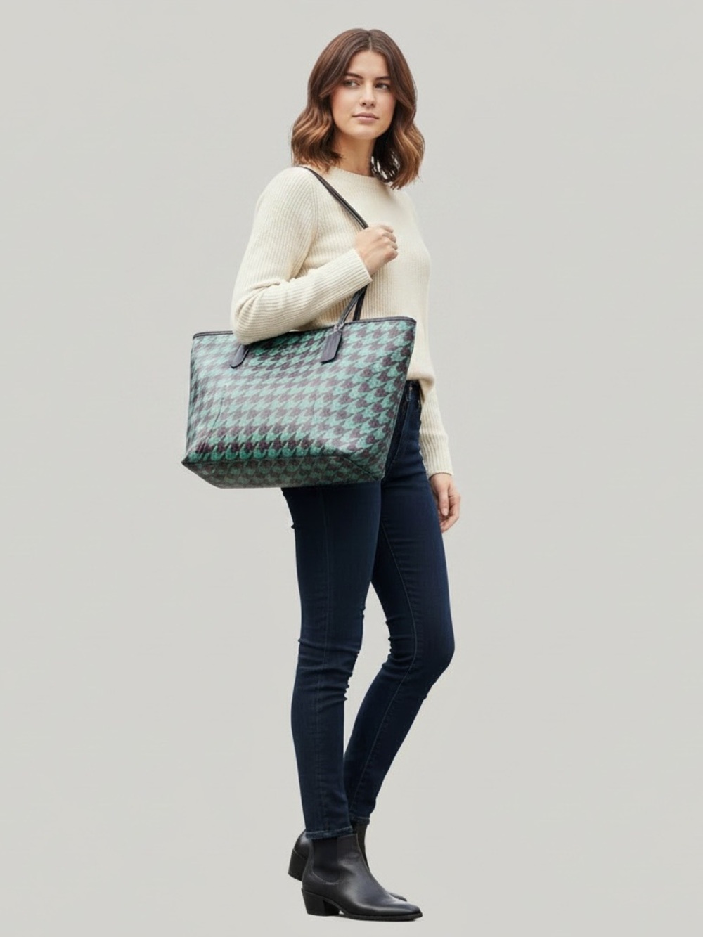 Coach Houndstooth Tote